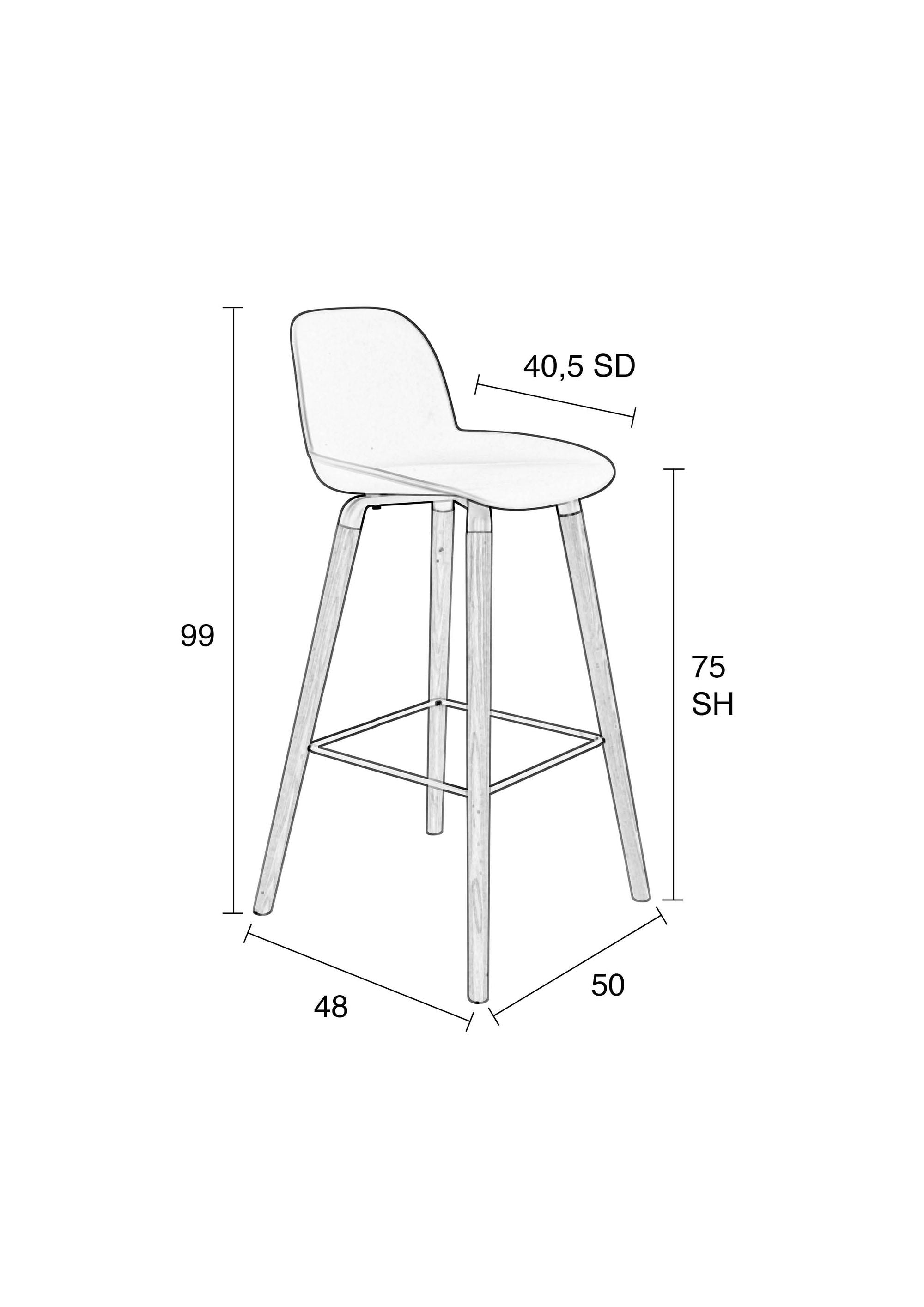 Zuiver Set of 2 Albert Kuip Dark Grey Bar Stool